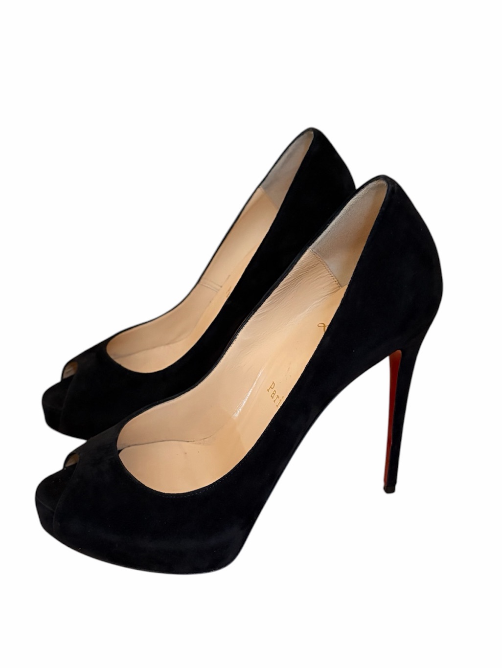 Christian Louboutin New Very Prive 120mm Veau Velours Suede Heels Retail 895